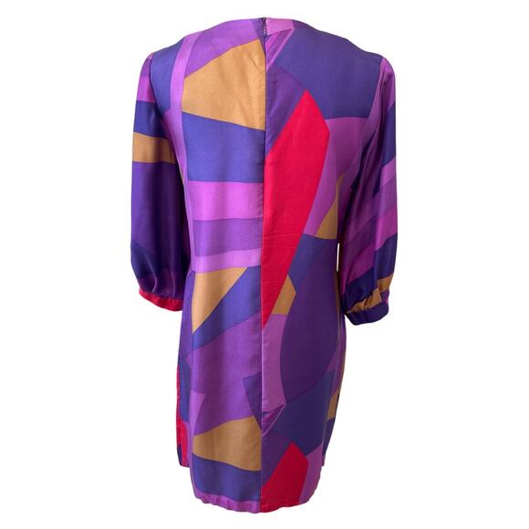 FRENCH CONNECTION Women’s Purple Red Geometric Print Shift Dress Size 4 - Picture 3 of 6